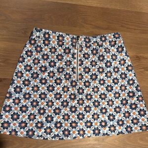 Abercrombie & Fitch Blue and Orange Floral Mini Skirt